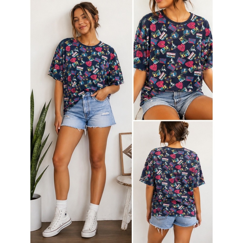 Vintage 90s American Eagle Outfitters For Her Death Valley Print T-Shirt Women M